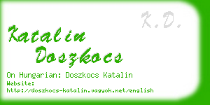 katalin doszkocs business card